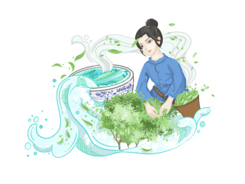 谷雨节气采茶人国风