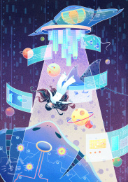 畅游在元宇宙中的女孩