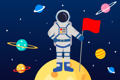 航空航天概念主题插画