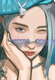 潮酷女孩自拍大头贴