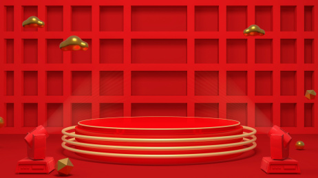 3D红色创意空间展示台