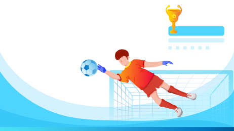 守门员在足球场球门防守进球的体育比赛