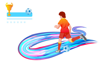 足球体育运动联赛的比赛插画