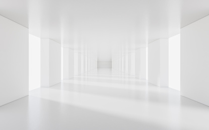 白色室内空间背景3D渲染