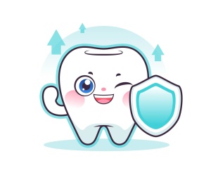 卡通牙齿健康防护插画