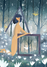 夜晚 白色的花朵发出梦幻的光芒