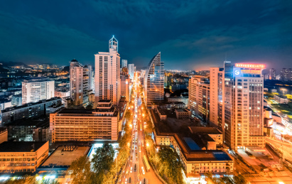 中国广西柳州市城市夜景