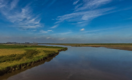 中国内蒙古包市头黄河流域自然风光