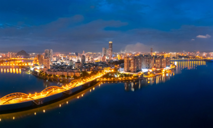 广西柳州市文惠桥城市夜景