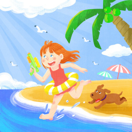 夏日海滩游玩