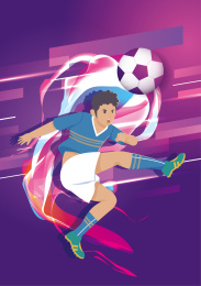 足球火热比赛扁平风插画