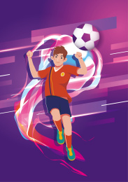 足球火热比赛扁平风插画