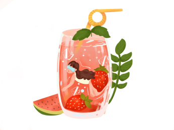 立夏夏天创意游泳