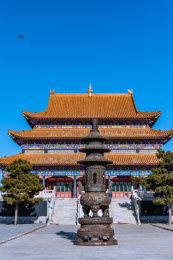 中国内蒙古通辽市奈曼旗的经缘寺胡硕庙大殿