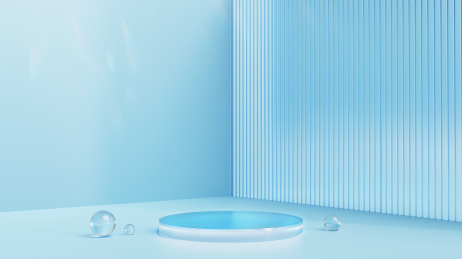 蓝色创意展台背景