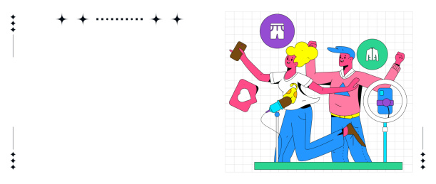 直播带货的网红电商人物矢量互联网插画