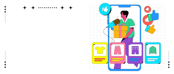 直播带货的网红电商人物矢量互联网插画