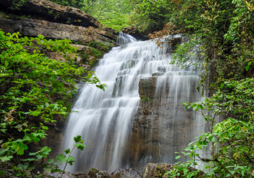 中国云南昭通大关县黄连河瀑布群