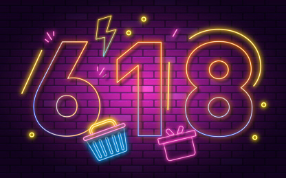 618购物节电商网购打折促销福利活动插画