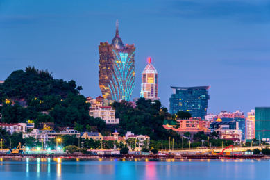 中国澳门城市夜景风光