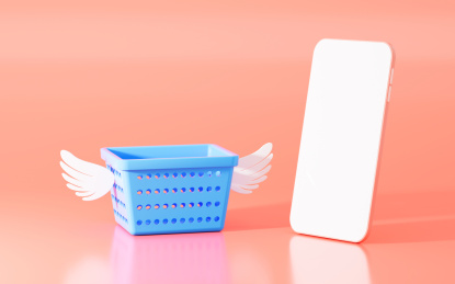 创意网络购物主题3D渲染