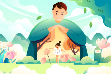 父亲节插画矢量图