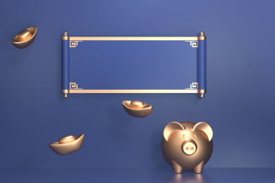 不同颜色的中国风卷轴