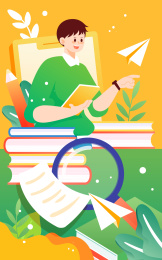 学生暑假补课在线教育课程活动高考矢量插画