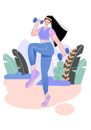 运动健身扁平插画