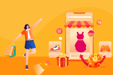 购物节插画矢量图