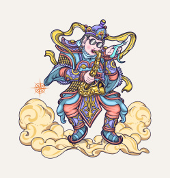 四大天王之广目天王人物形象插画