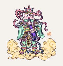 四大天王之多闻天王人物形象插画