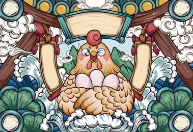 矢量插画生态鸡蛋包装