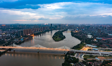 航拍湖南衡阳城市风光