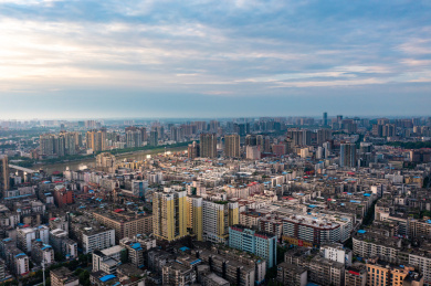 航拍湖南衡阳城市风光