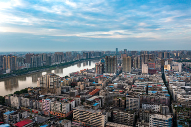 航拍湖南衡阳城市风光