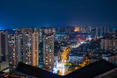 航拍湖南衡阳城市夜景风光