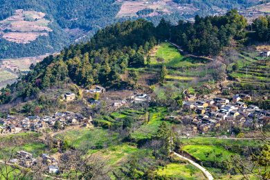 中国云南省临沧市凤庆县诗礼乡山区田园风光