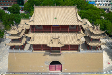 航拍中国宁夏自治区银川市玉皇阁