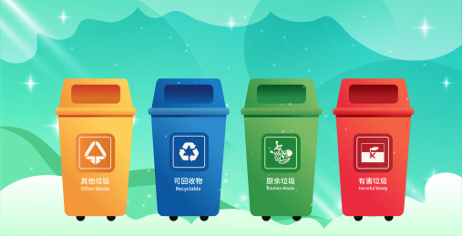 垃圾分类垃圾桶资源循环利用环保生活