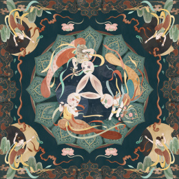 敦煌三兔共耳中国风延展插画