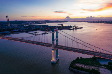 航拍汕头海湾大桥