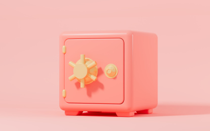 卡通保险箱3D渲染