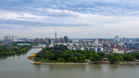 中国江苏泰州凤城河景区望海楼