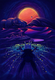 敦煌三兔共耳线圈风格延展插画