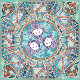 敦煌三兔共耳科技感插画