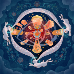 敦煌三兔共耳延展插画