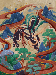 敦煌三兔共耳涂鸦效果延展插画