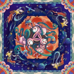 敦煌星际兔三兔共耳延展插画