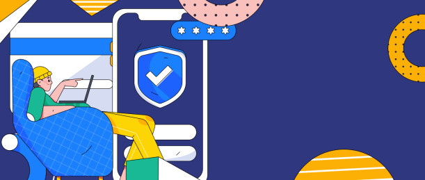 网络支付安全人物扁平矢量概念运营插画